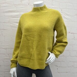 Goodthreads Women Boucle Shaker Stitch BalloonSleeve Lime gold Heather Sweater M